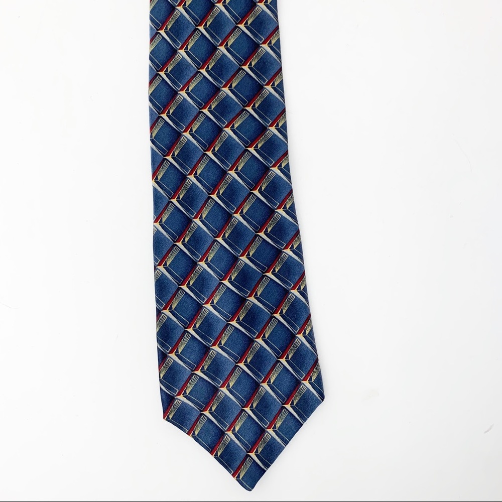 Bill Blass Black Label Silk Tie Geometric Pattern